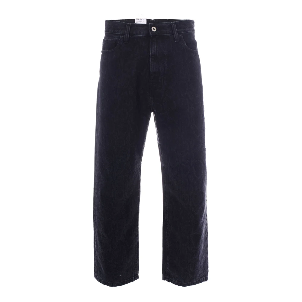 Carhartt Wip Men's Black Straight Fit Jeans, W33, Wide Jeans