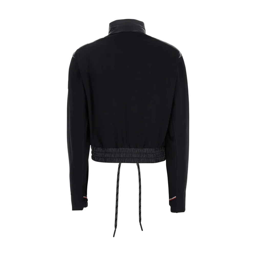 Moncler Zwarte Tech Fabric Jas met Logo Black Dames