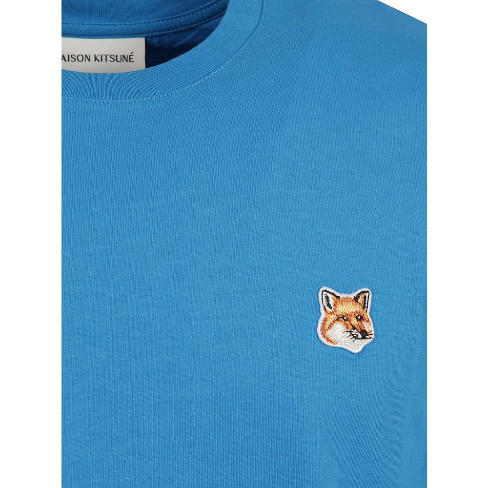 Maison Kitsuné Vos Hoofd Patch T-shirt Blue Heren