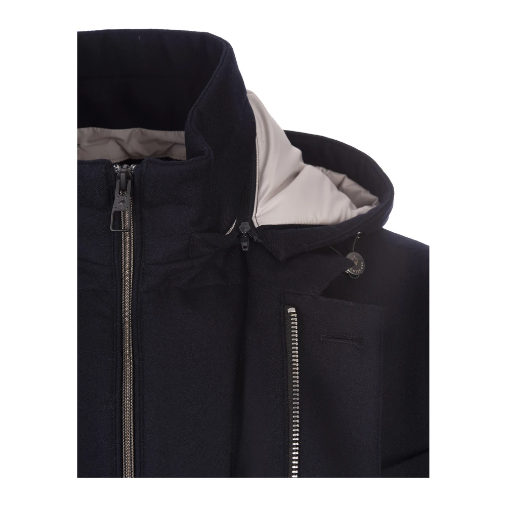 Montecore Blauwe Winterjas met Hoge Kraag Blue Heren