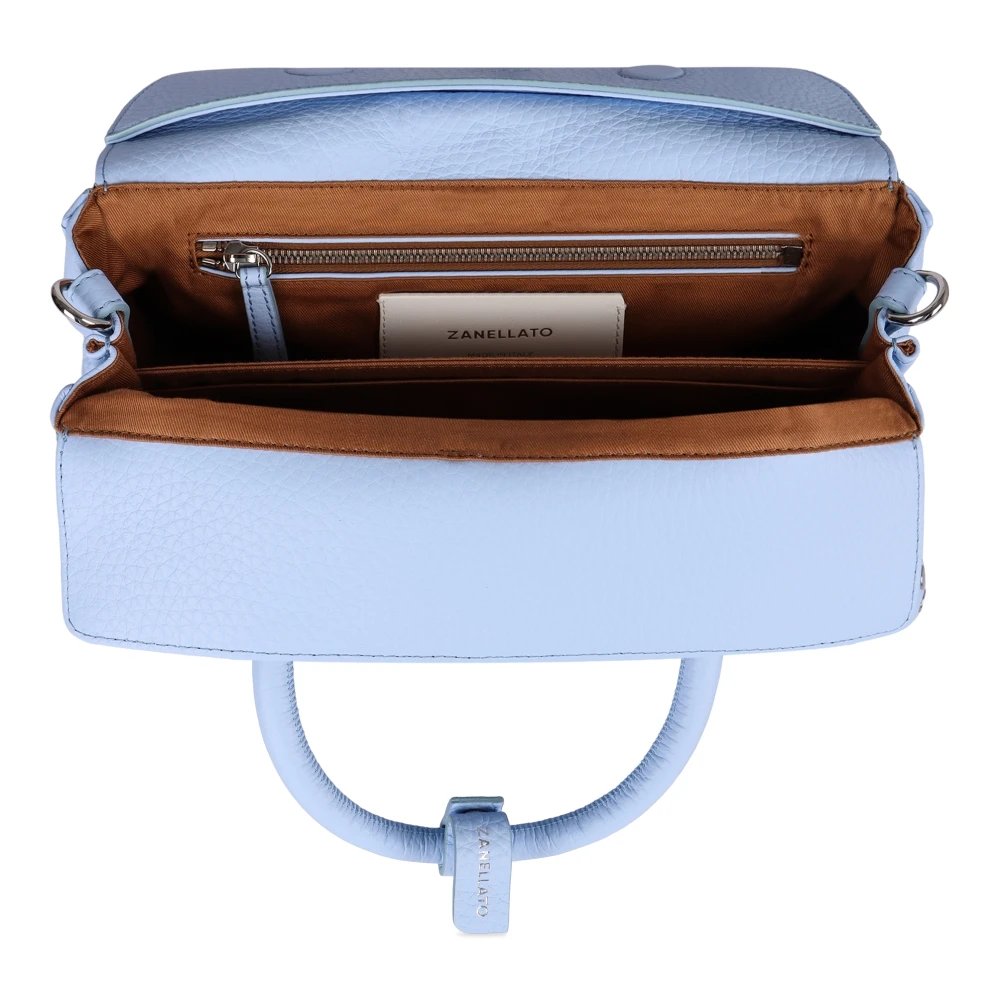 Zanellato Gestikte Leren Handtas Blue Dames
