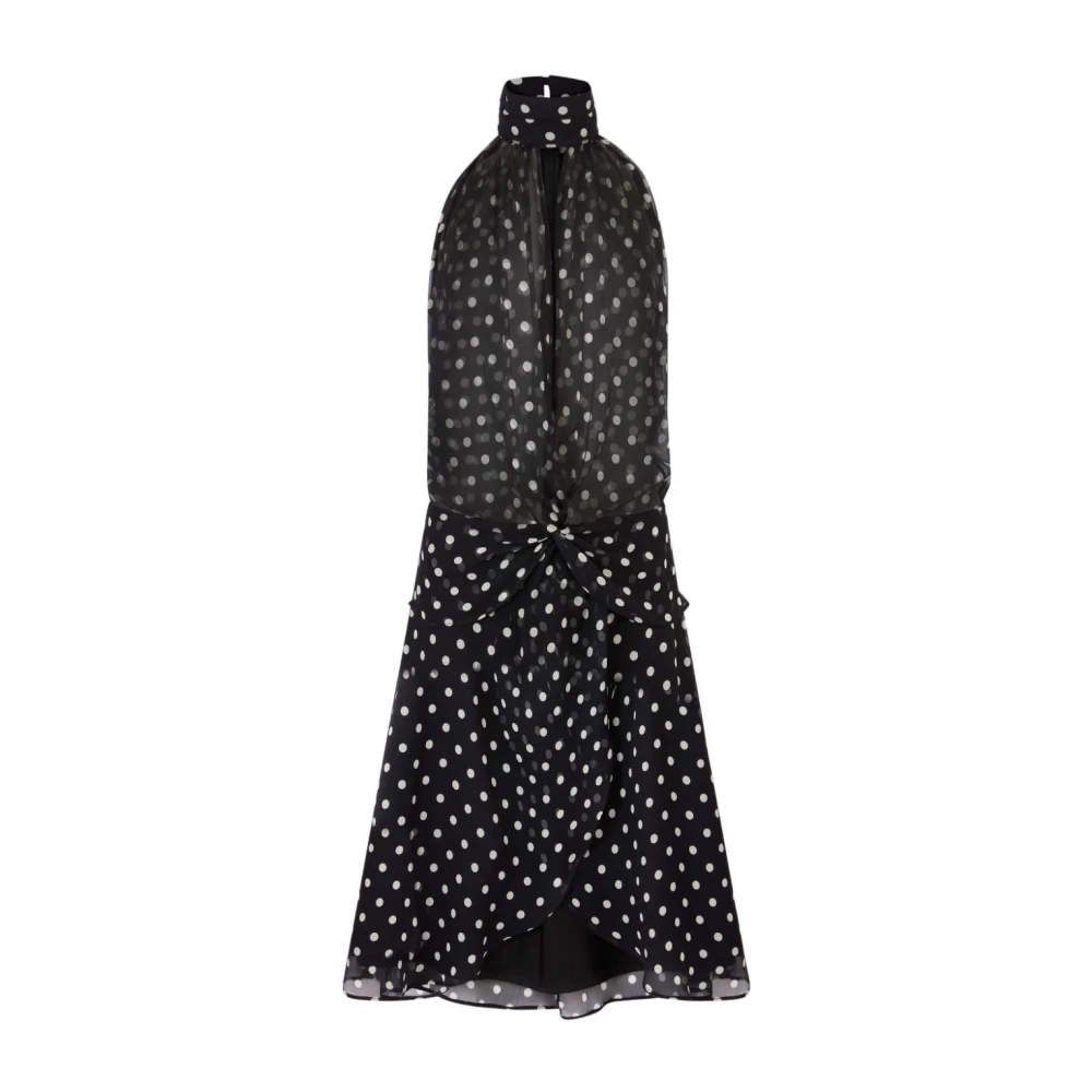 Nina Ricci Polka Dot Halternek Mouwloze Jurk Black Dames