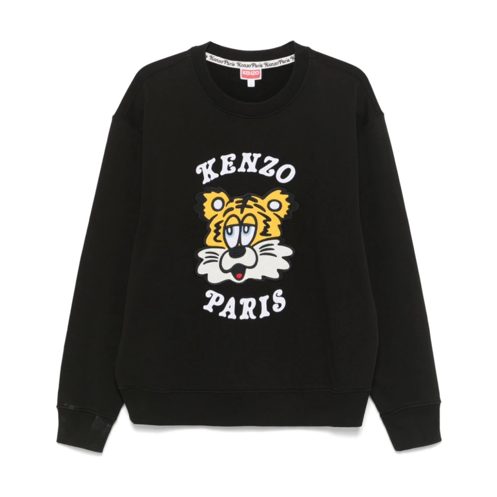 Kenzo Zwarte Geborduurde Sweatshirt Unisex Zacht Black