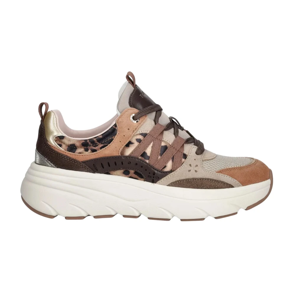 Twinset Leather Running Trainers - Female - Sneakers - Brown - 7 Uk - Shoes