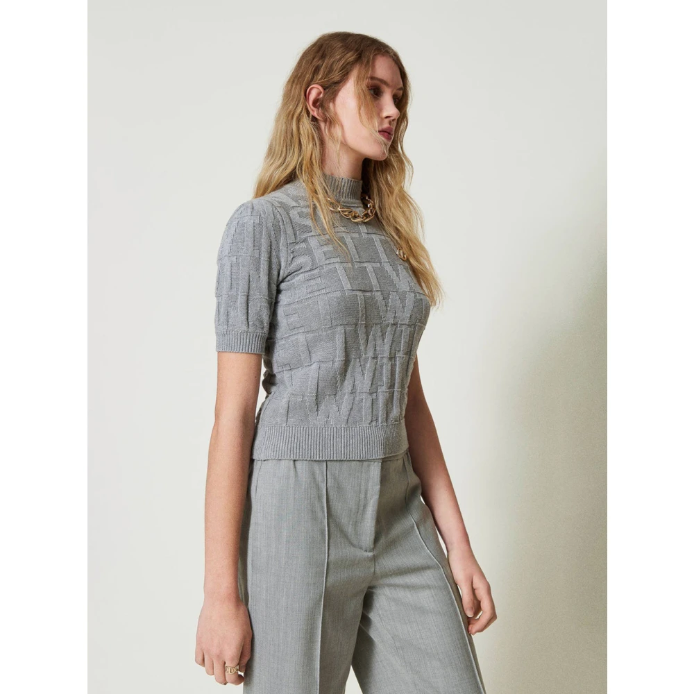 Twinset Grijze Katoen Kasjmier Trui Gray Dames