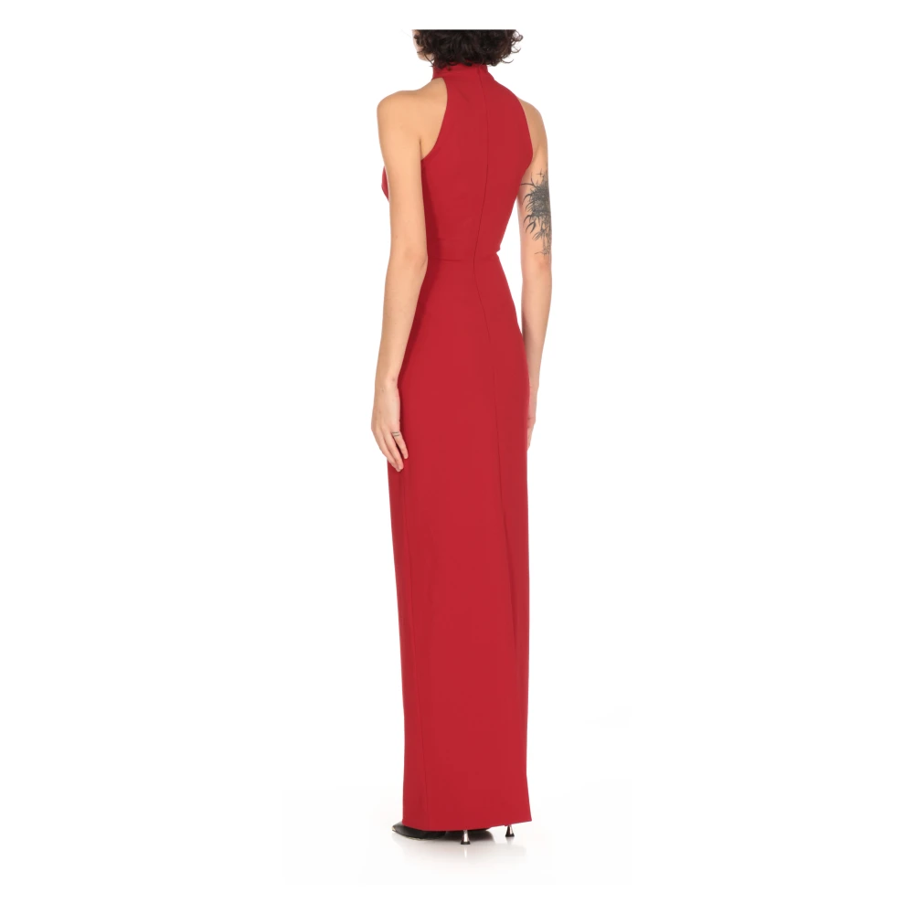 Solace London Rode Mouwloze Jurk met Hoge Hals Red Dames