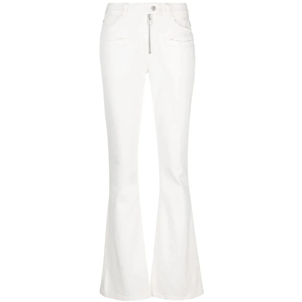 Courrèges Women's White Flare Jeans, W27, Denim Flared Jeans