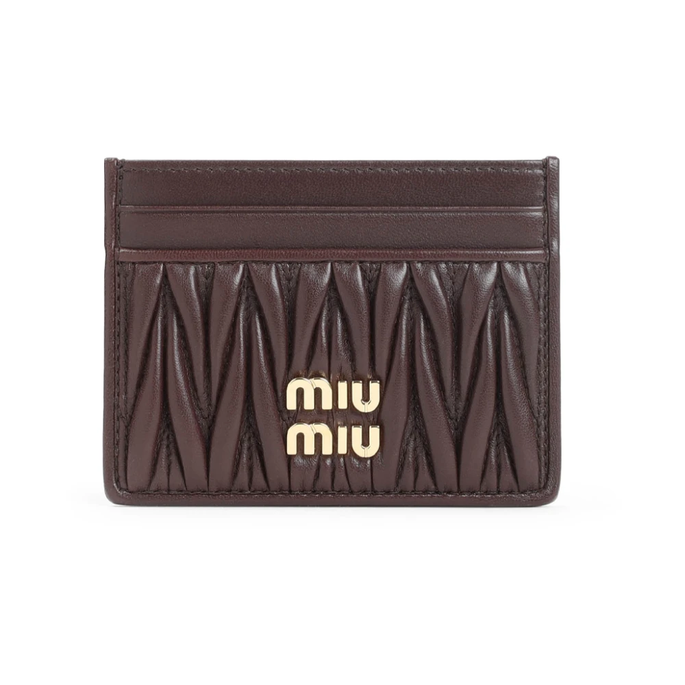 Miu Miu Women's Brown Wallets & Cardholders, One Size, Lamb Leather Cardholder