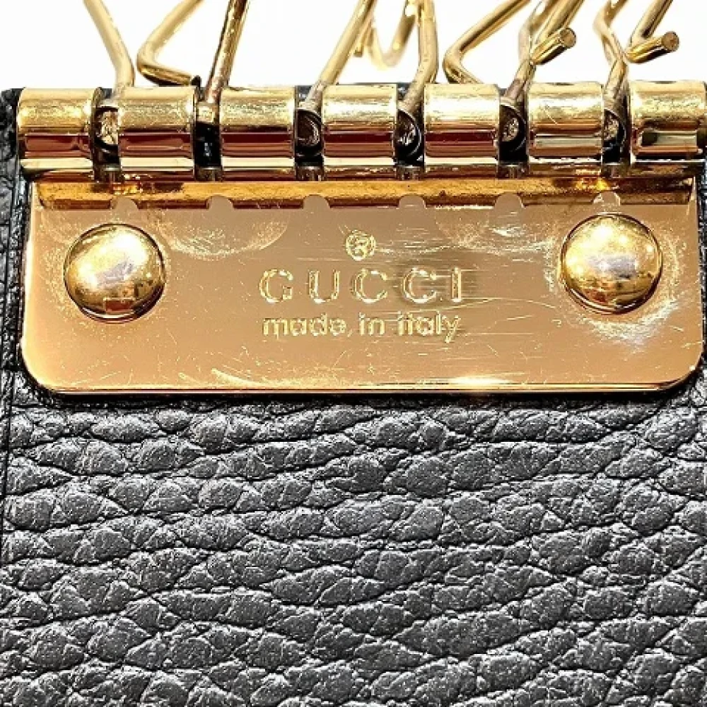 Gucci Vintage Pre-owned Leather key-holders Black Dames