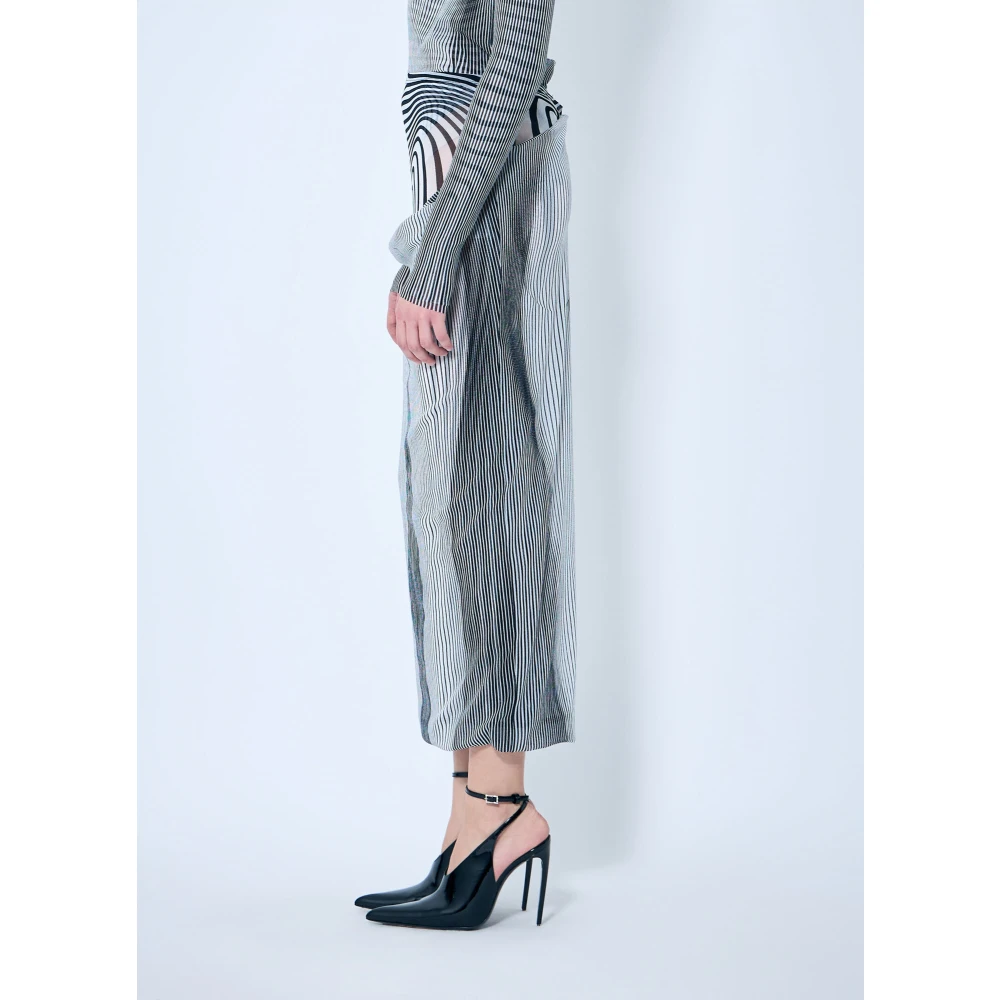 Jean Paul Gaultier Mesh Midi Rok met Gedrapeerd Overlay Multicolor Dames
