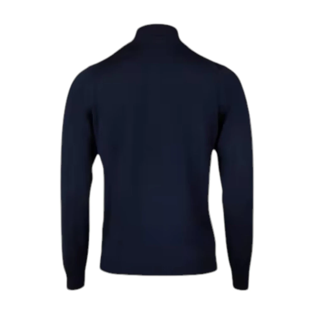 Stenströms Klassieke Merinowol Half Zip Sweater Blue Heren