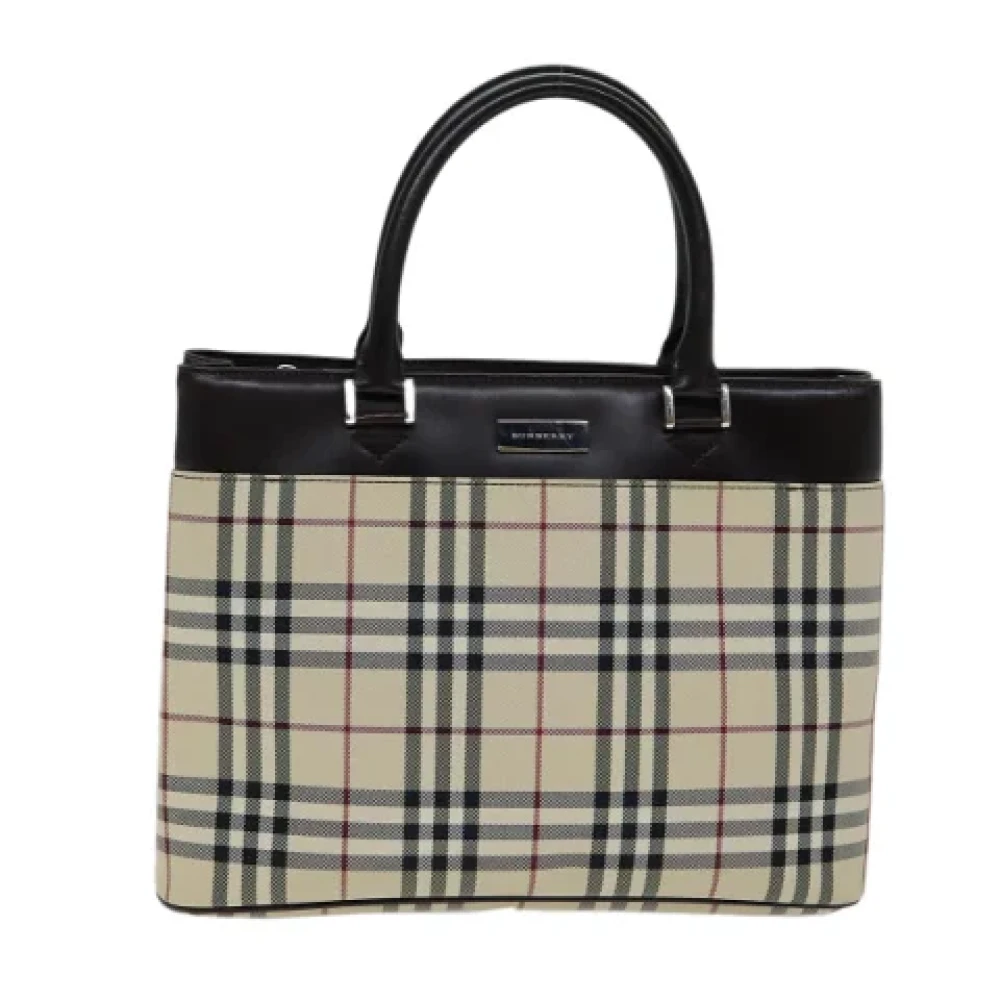 Burberry Vintage Pre-owned Canvas handbags Beige Dames