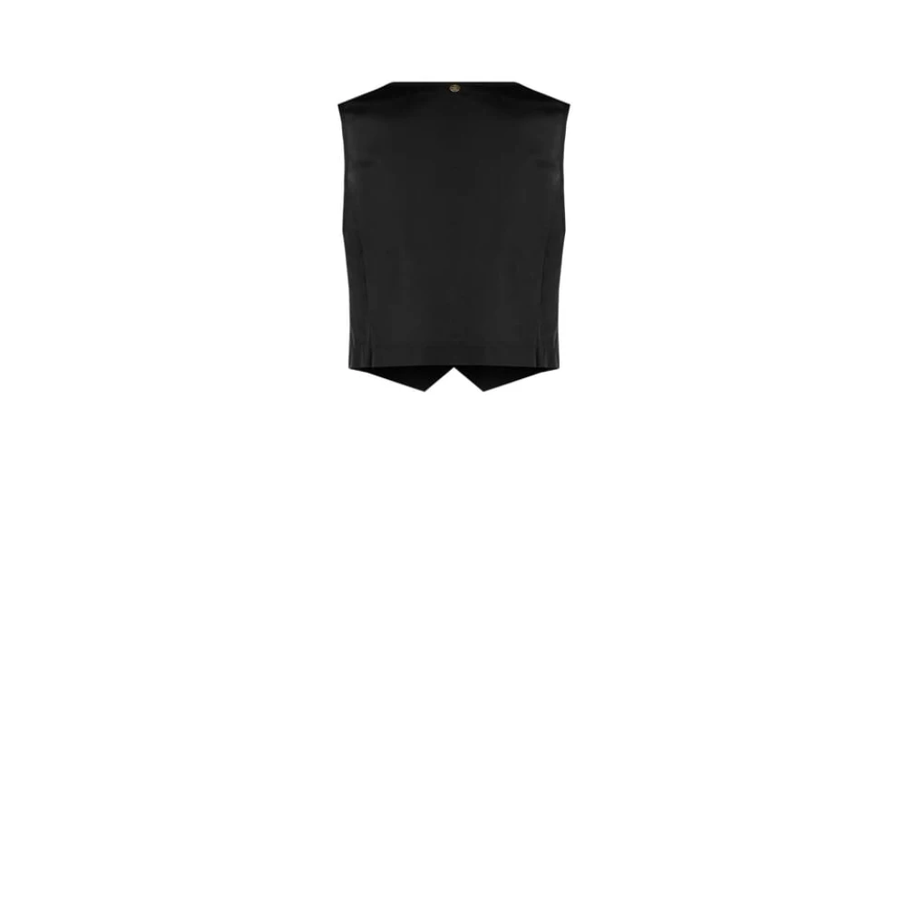 RINASCIMENTO Katoenen Vest Mouwloos V-hals Black Dames