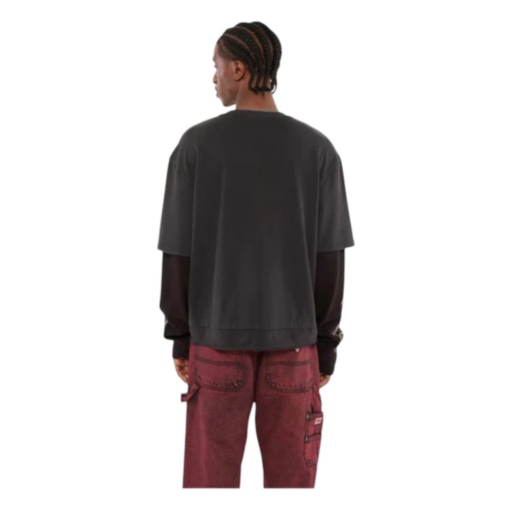 Guess Katoenen T-shirt voor Mannen Black Heren