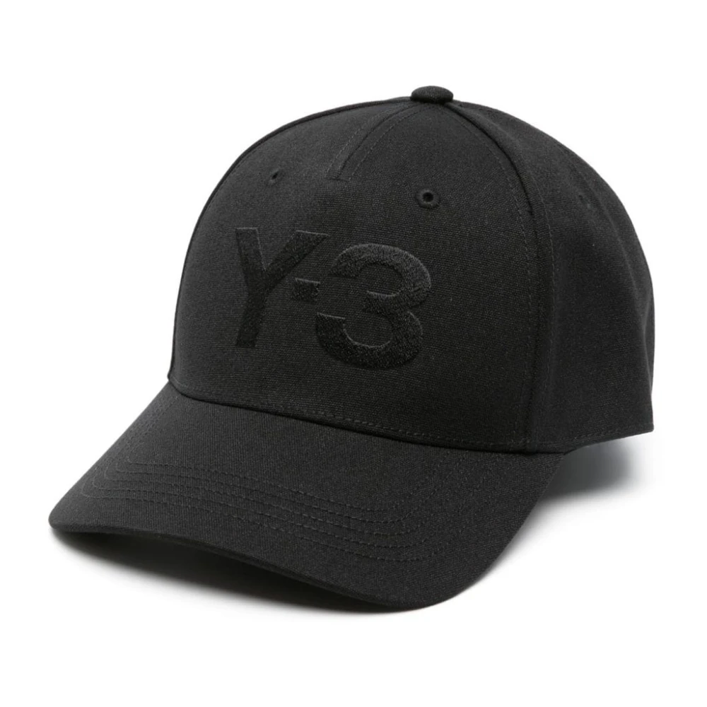 Y-3 Zwarte baseballpet met fluwelen logo Black Heren