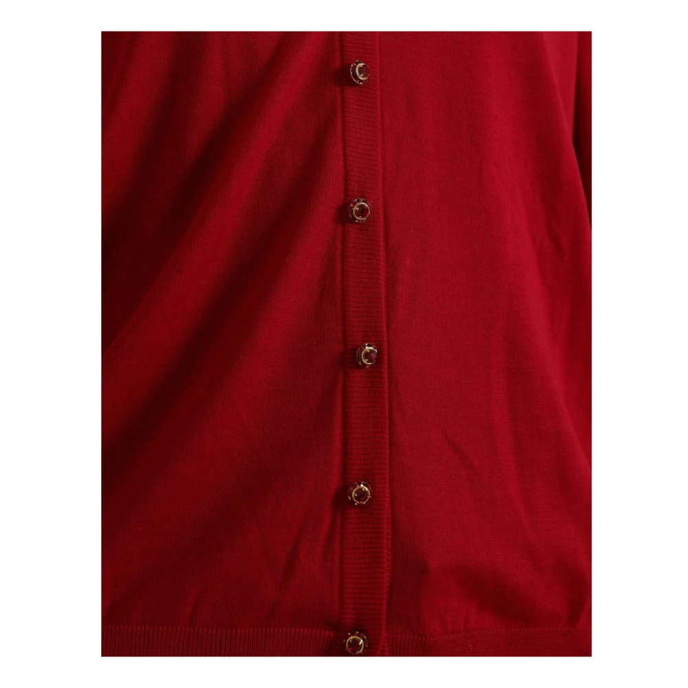 Dolce & Gabbana Rode V-Hals Wollen Vest Red Dames