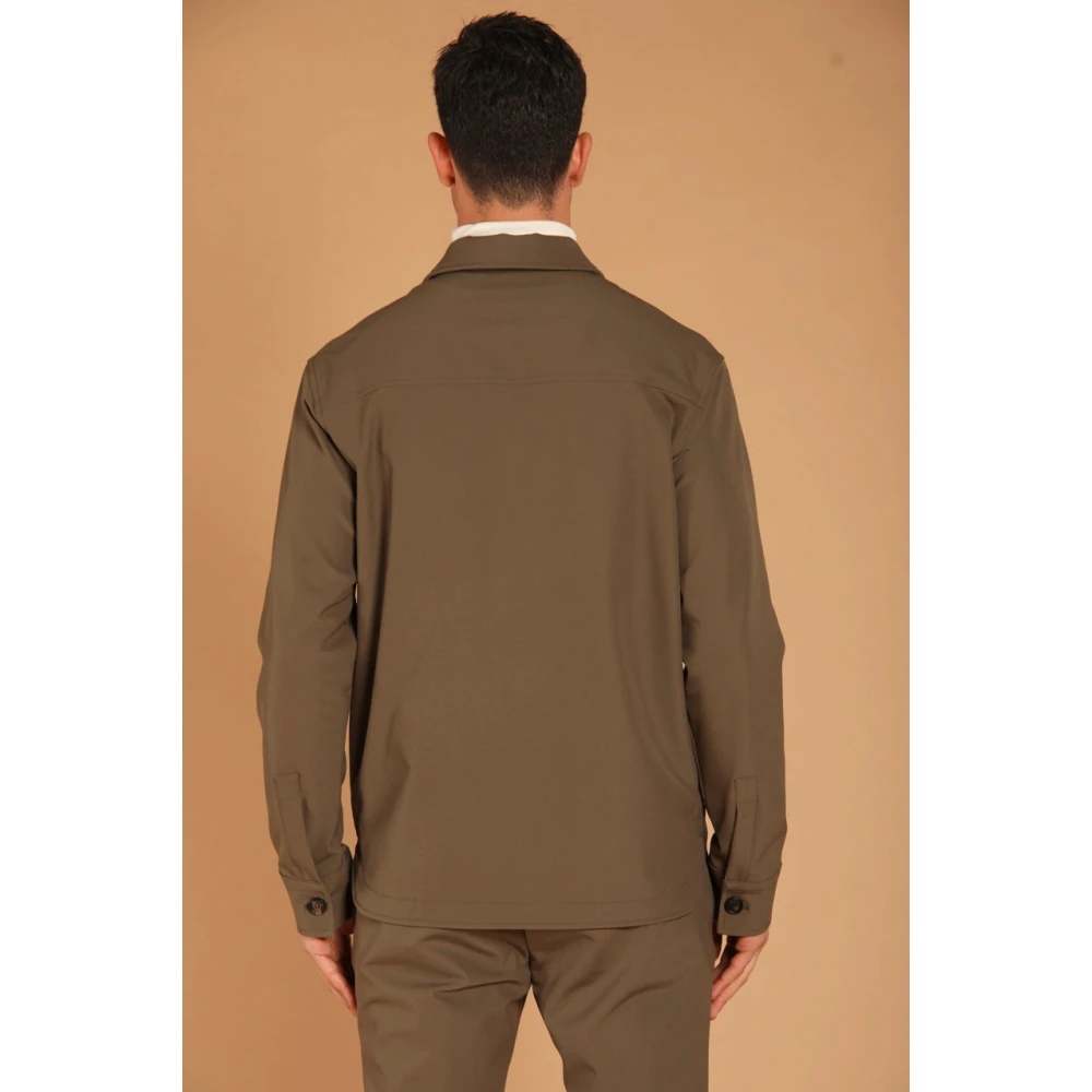 Mason's Dynamische Slim Fit Overshirt Beige Blauw Beige Heren