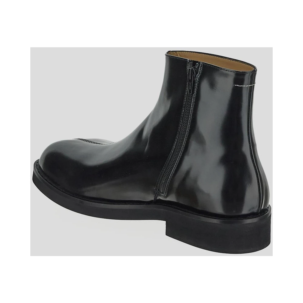 MM6 Maison Margiela Leren Enkellaars Black Heren