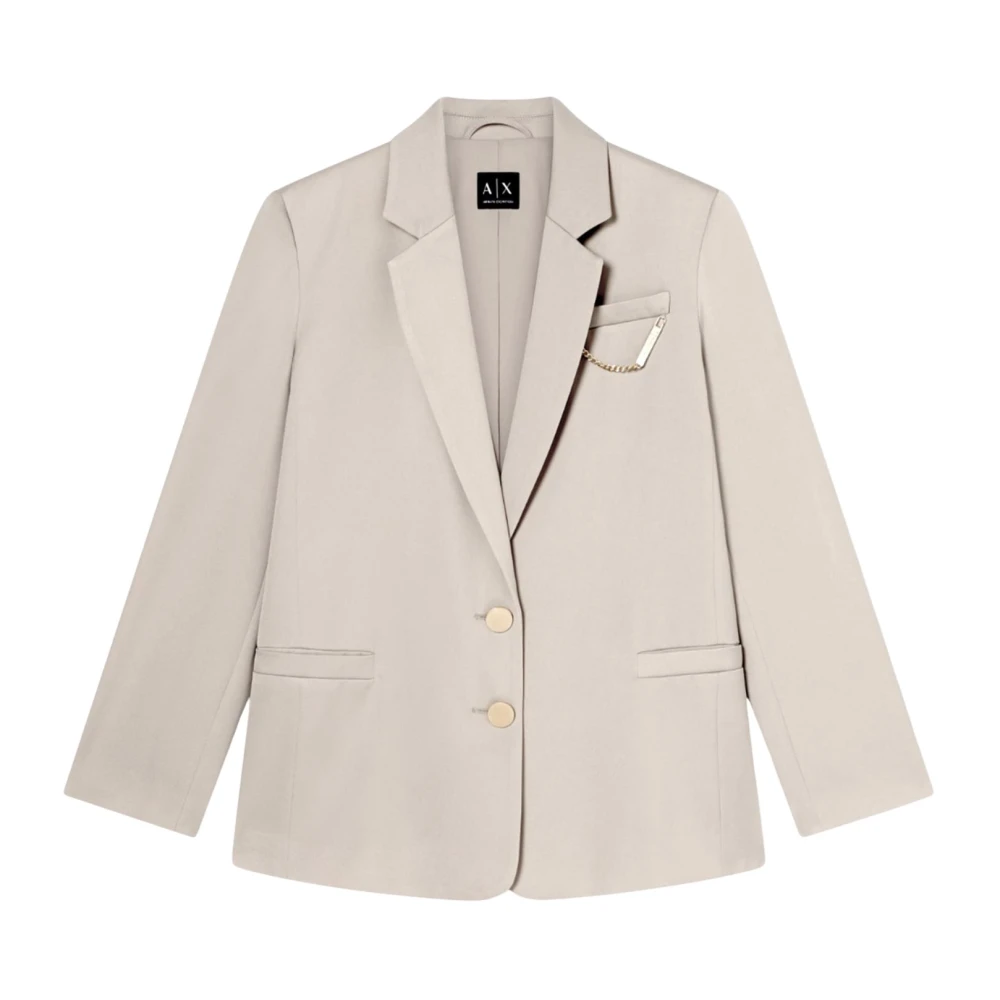 Armani Exchange Vrouw Beige Jassen Dames, Xs, Leer, Jas In Gemengde Stof