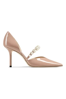 Rosa Pärla Kristall Häl Pumps