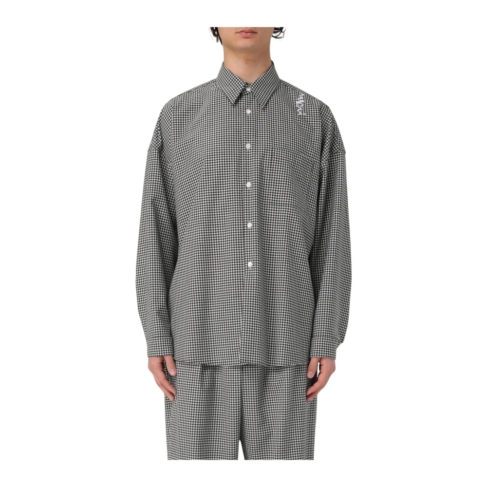 Marni Men's Black Check Longsleeve Shirt In