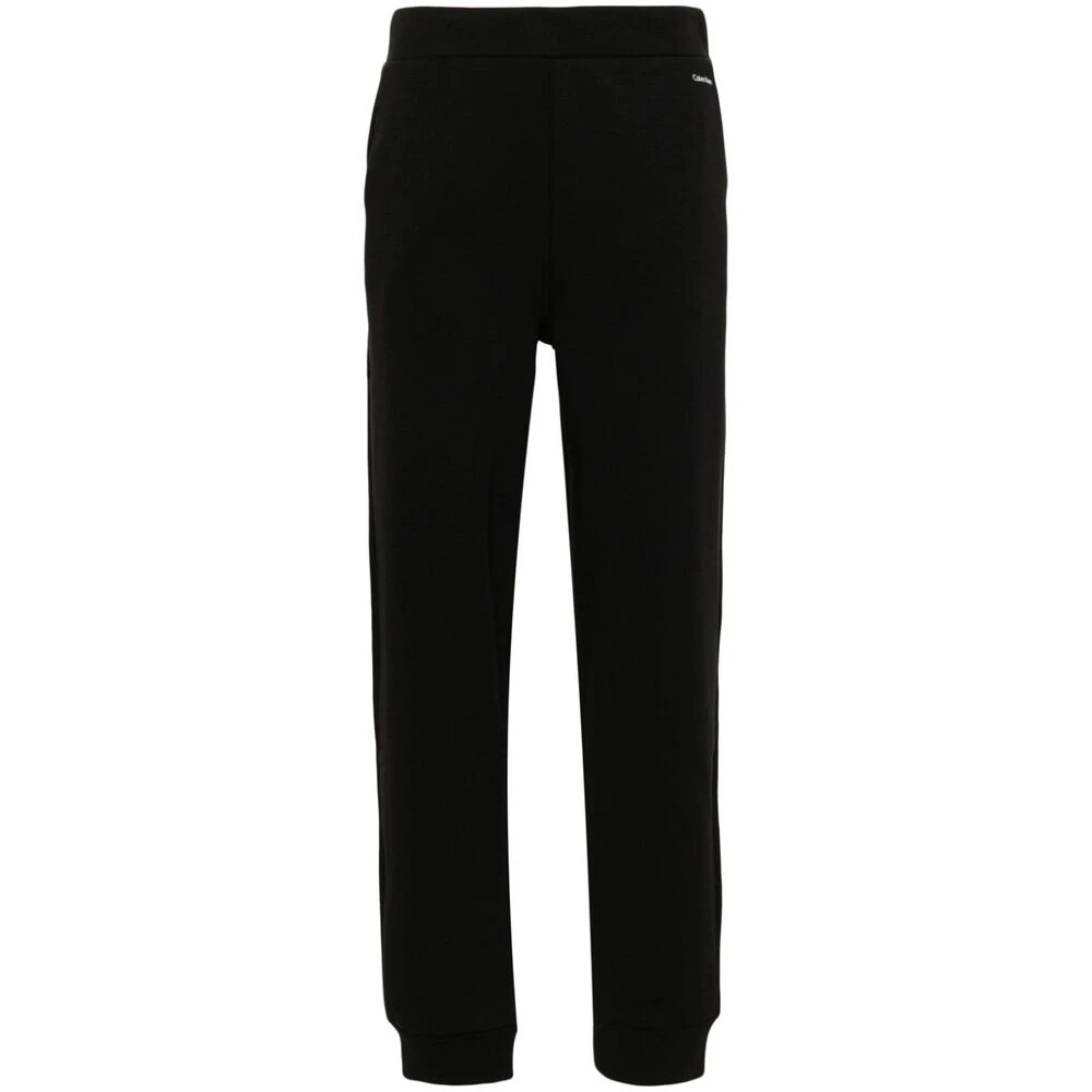 Calvin Klein Zwarte Jersey Logo Print Broek Black Dames
