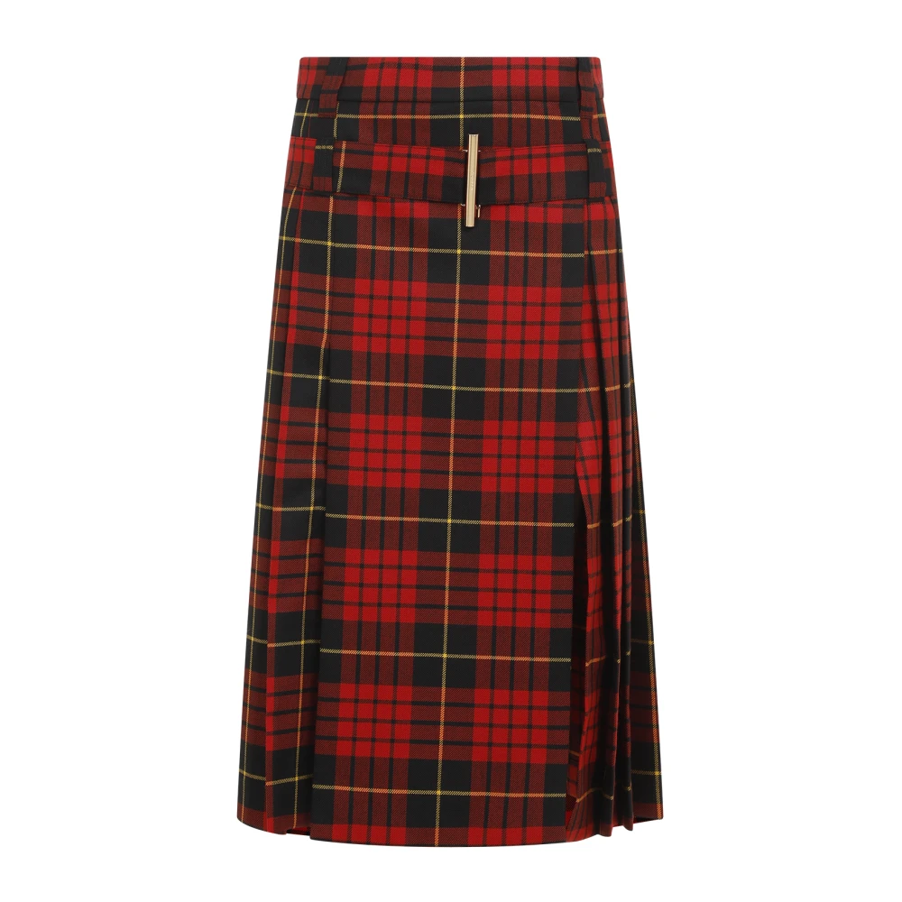 Alexander mcqueen Rode Zwarte Gele Tartan Rok Red Dames