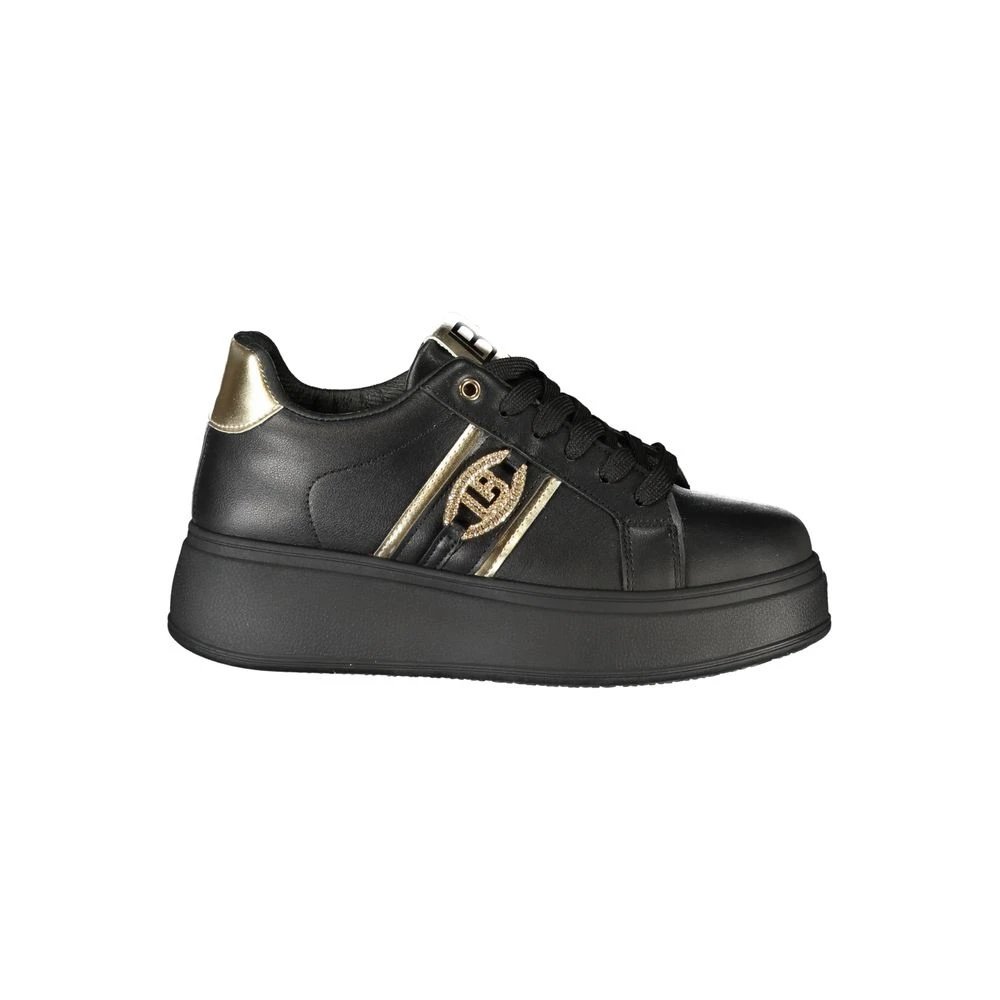Laura Biagiotti Women's Black Sneaker With Rhinestone Application Size 5 Uk