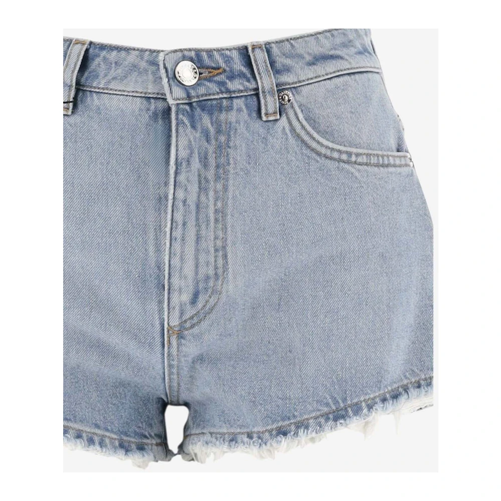 Dolce & Gabbana Hoge Taille Denim Shorts Stone Wash Blue Dames
