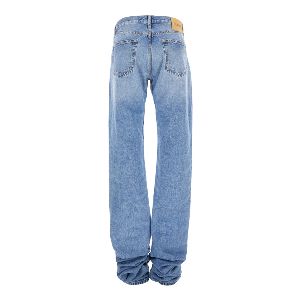 The Attico Blauwe Denim Jeans met Logo Borduursel Blue Dames