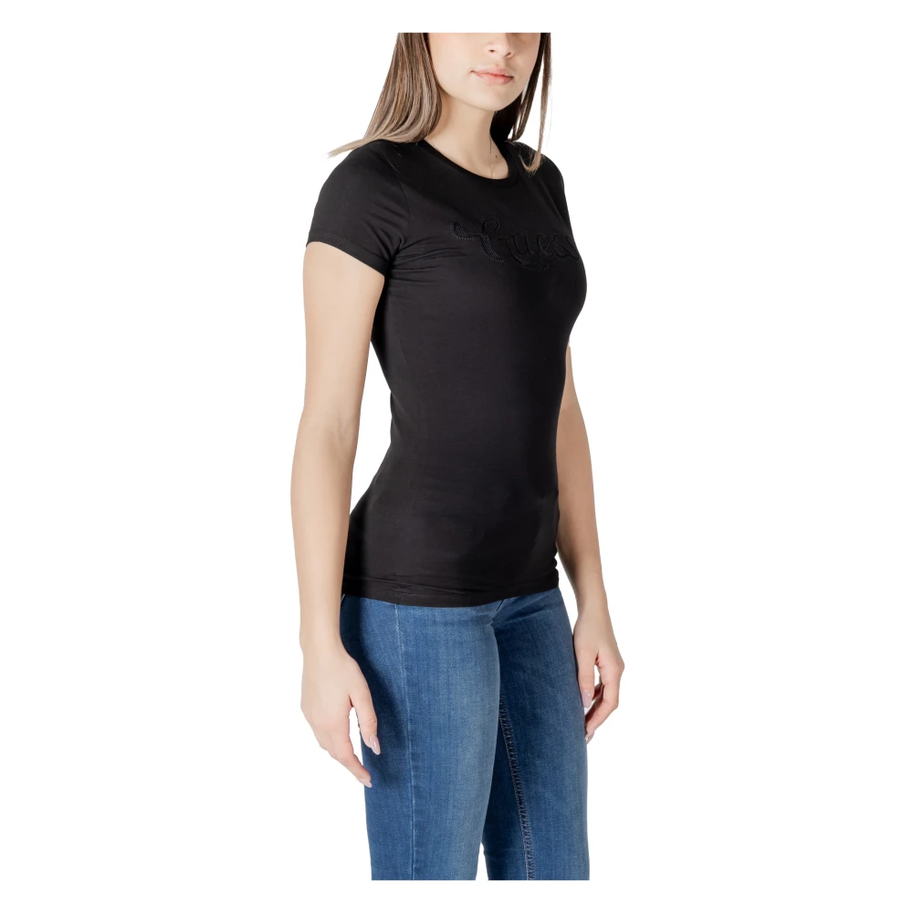 Guess Zwart Bloemenprint T-shirt Black Dames