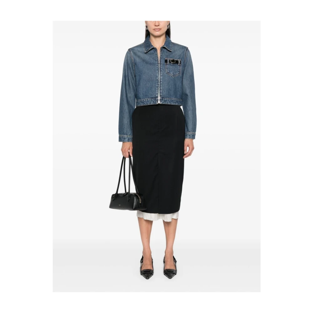 Coperni Denimjack met gespdetail Blue Dames