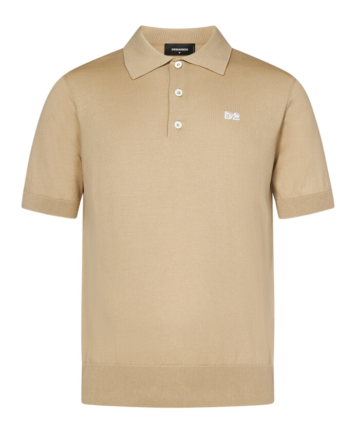 polo-beige-a-manches-courtes-coupe-moderne