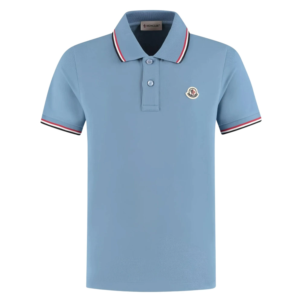 Moncler Boys Blue Kids Short Sleeve T-Shirts,, Logo Polo Shirt For Size 4 Y