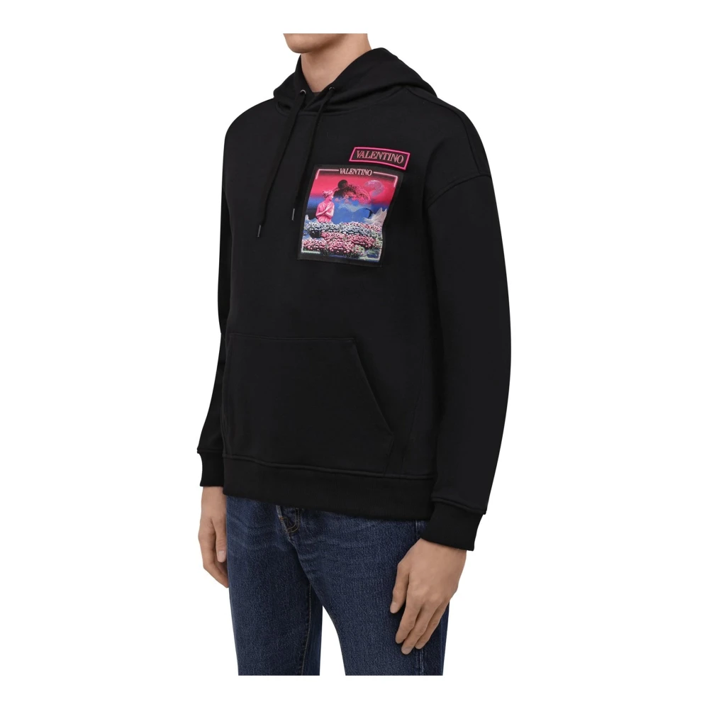 Valentino Neon Universe Sweatshirt met Trekkoordcapuchon Black Heren