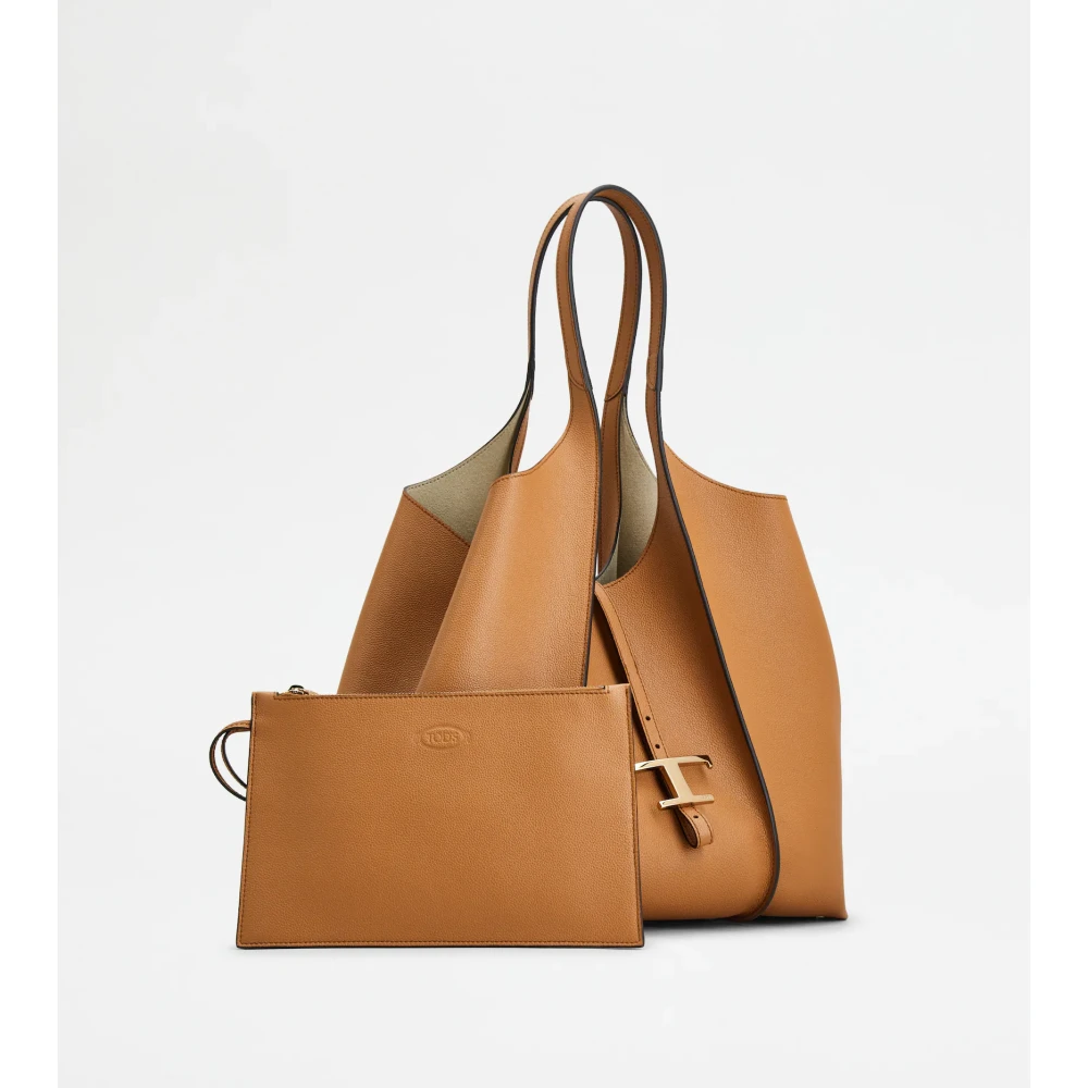 TOD'S Tijdloze Leren Shopper Brown Dames