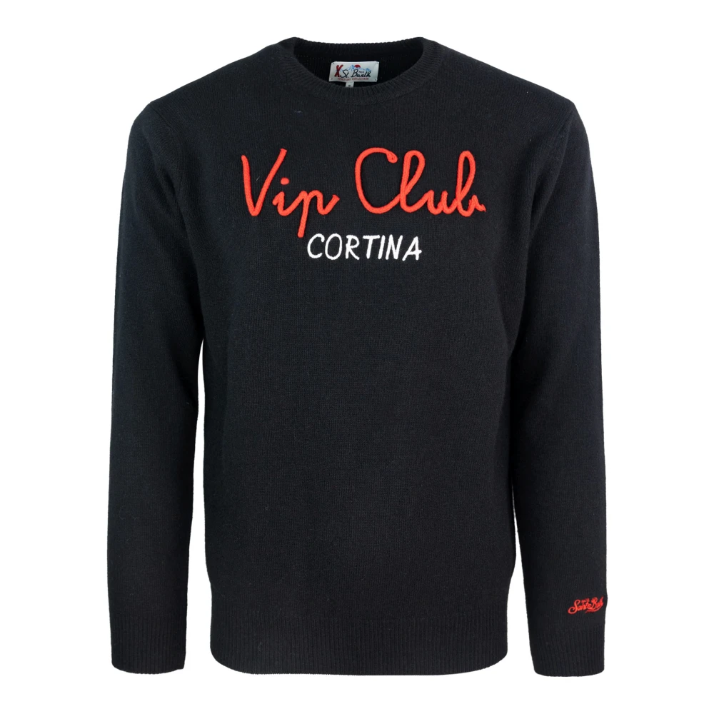 MC2 Saint Barth Kasjmier Groene Ski Sweater Grafisch Black Heren