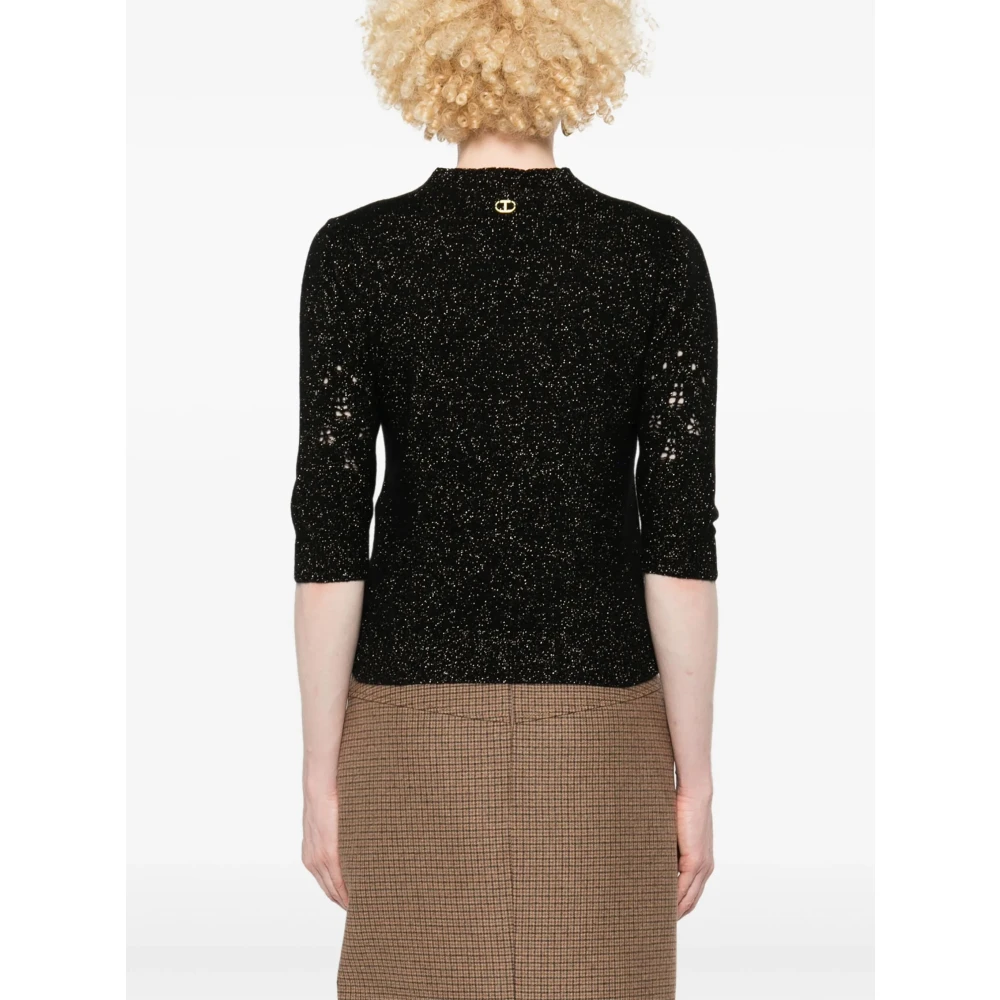 Twinset Zwart en Goud Lurex Gebreid Black Dames