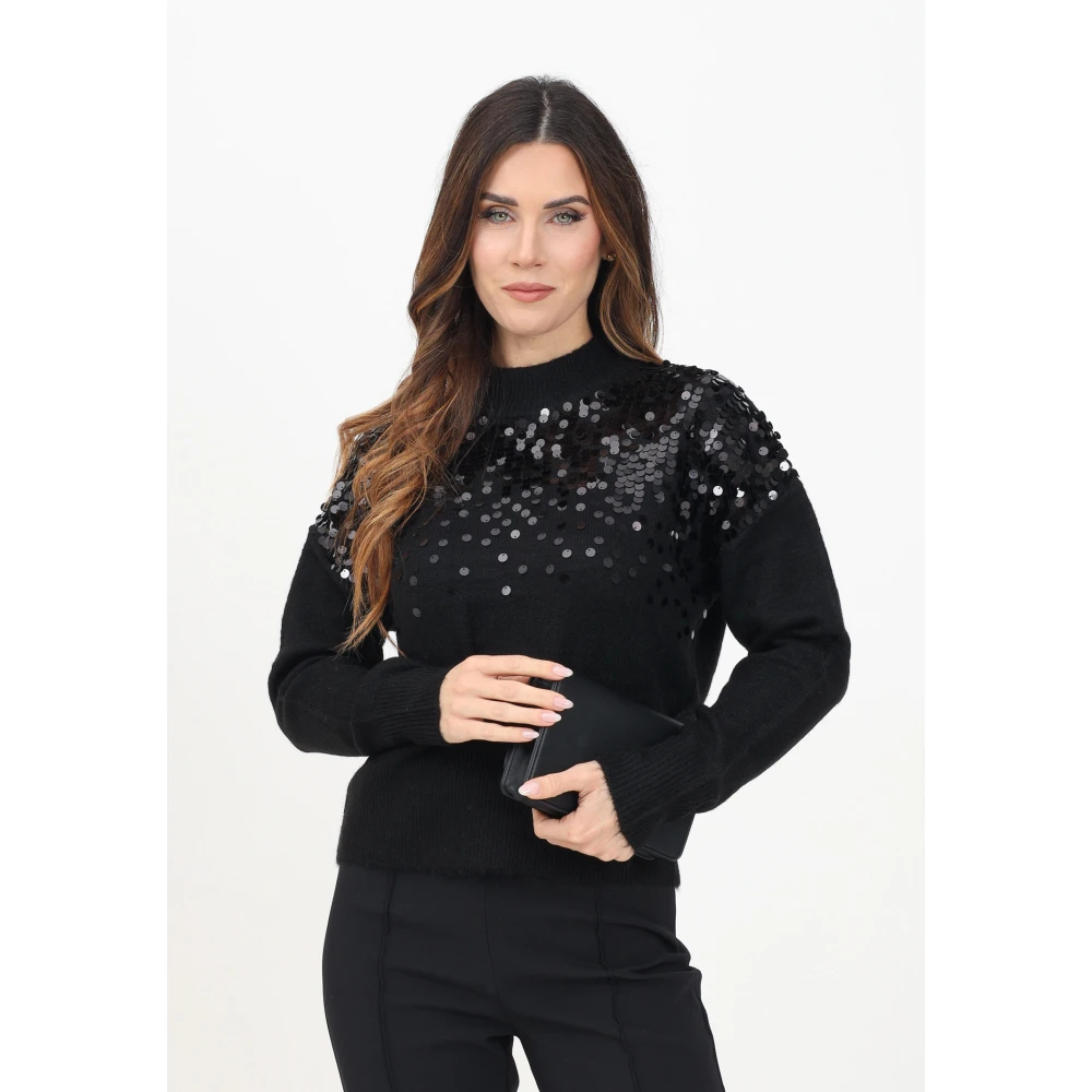 Only Zwarte paillet trui Black Dames