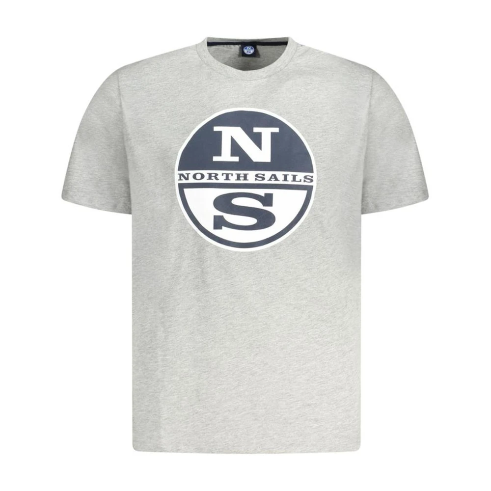 North Sails Men's Gray T-Shirts,, Graphic Cotton Crew Neck T-Shirt 3XL