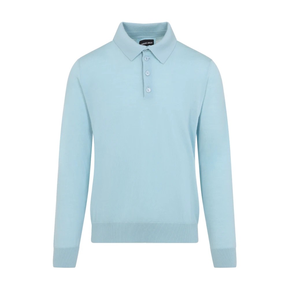 Giorgio Armani Uomo Blu Polo A Maniche Lunghe
