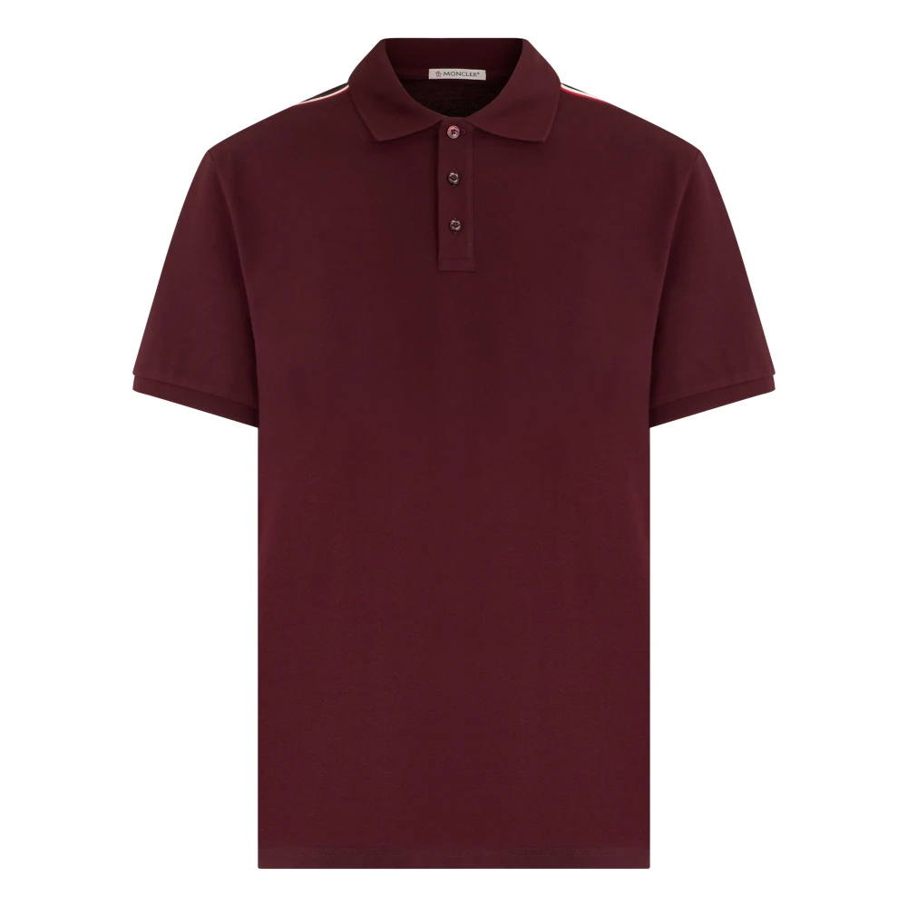 Moncler Men's Red Polo Shirts, S, Cotton Polo With Short Sleeves