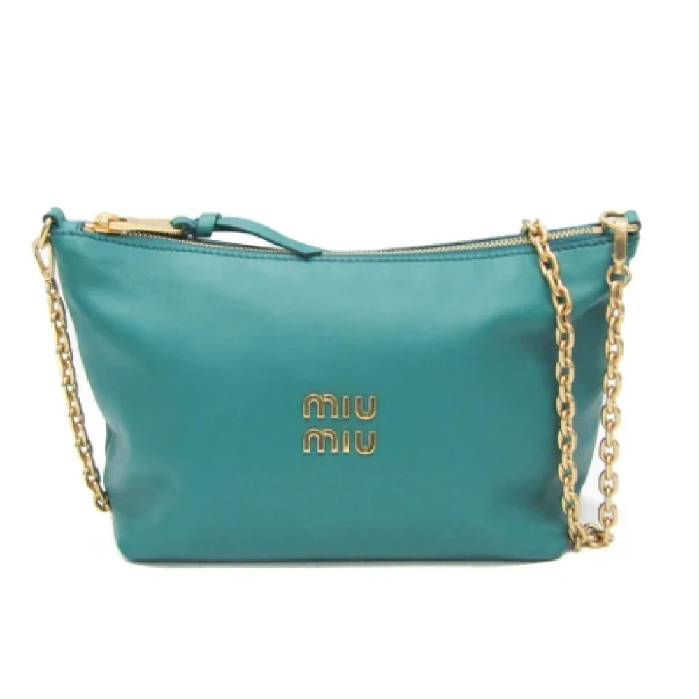 Miu Pre-owned Leather shoulder-bags Green Dames