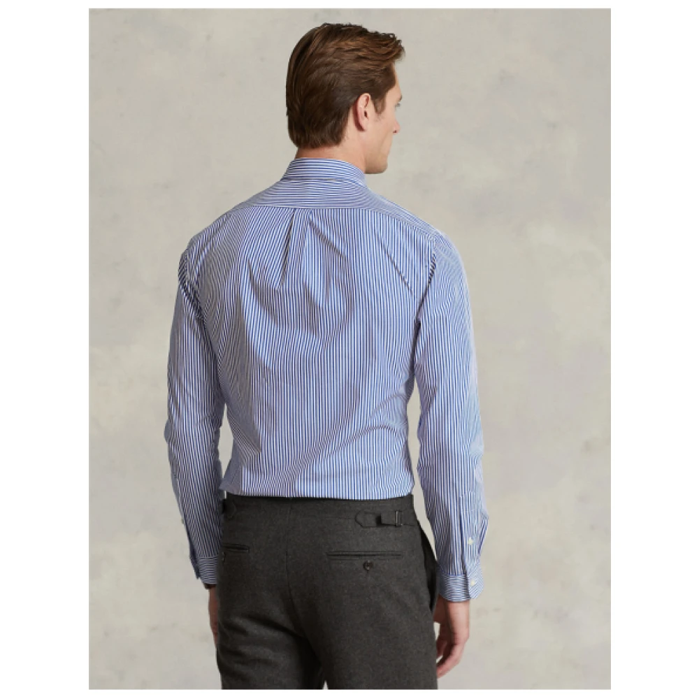 Polo Ralph Lauren Slim Gestreept Poplin Overhemd Blue Heren