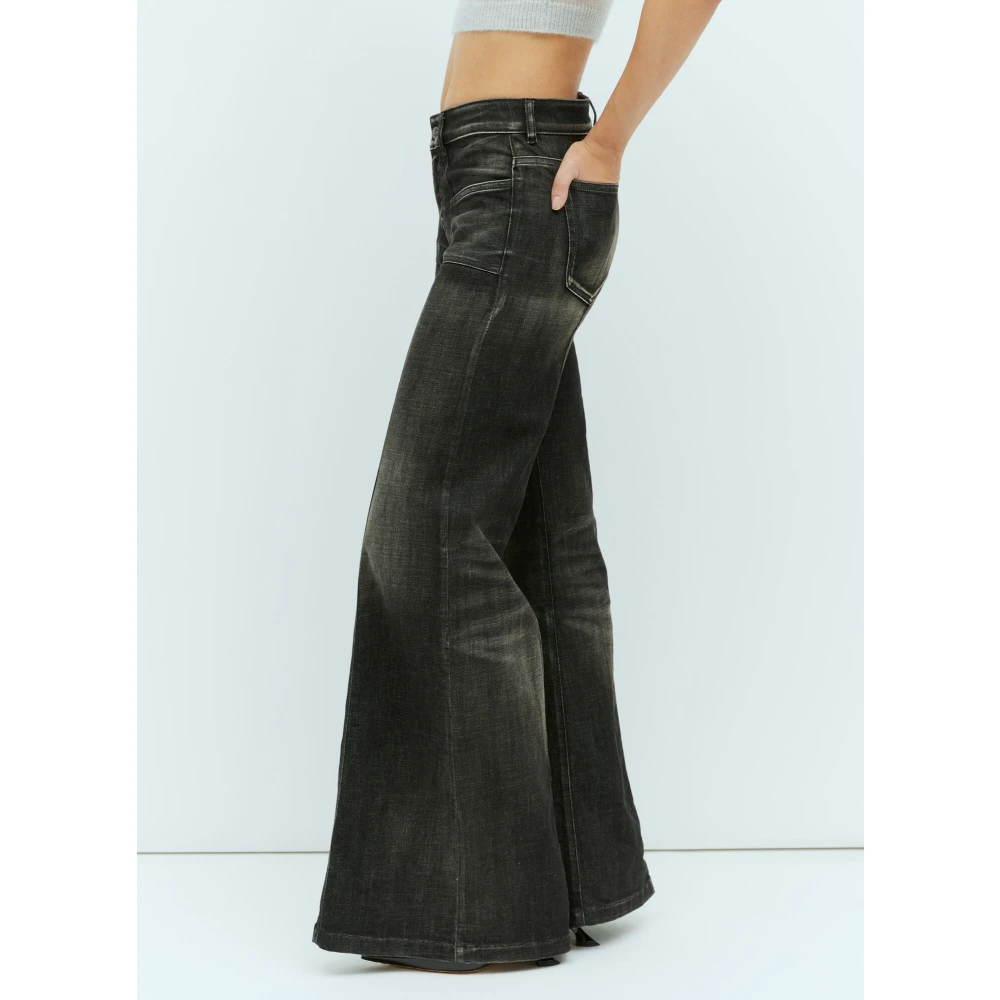 Diesel Gepaneelde Flared Jeans met Lage Taille Black Dames