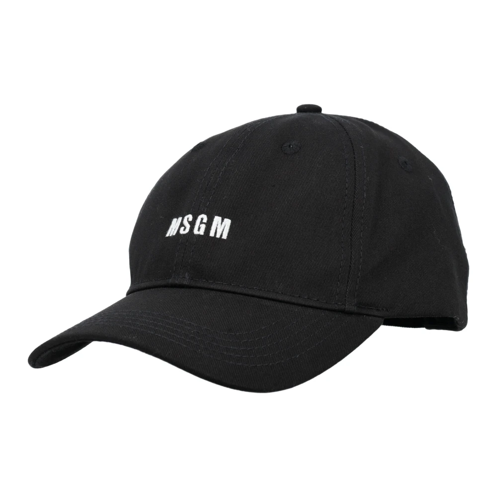 Msgm Unisex Baseball Hat Street Style Black Heren