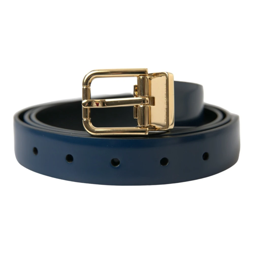 Dolce & Gabbana Elegante blauwe leren riem Blue Dames