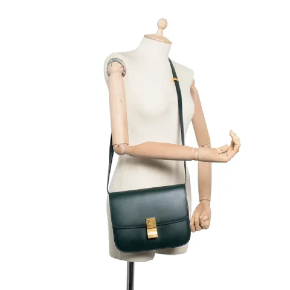 Celine Vintage Pre-owned Leather celine-bags Green Dames