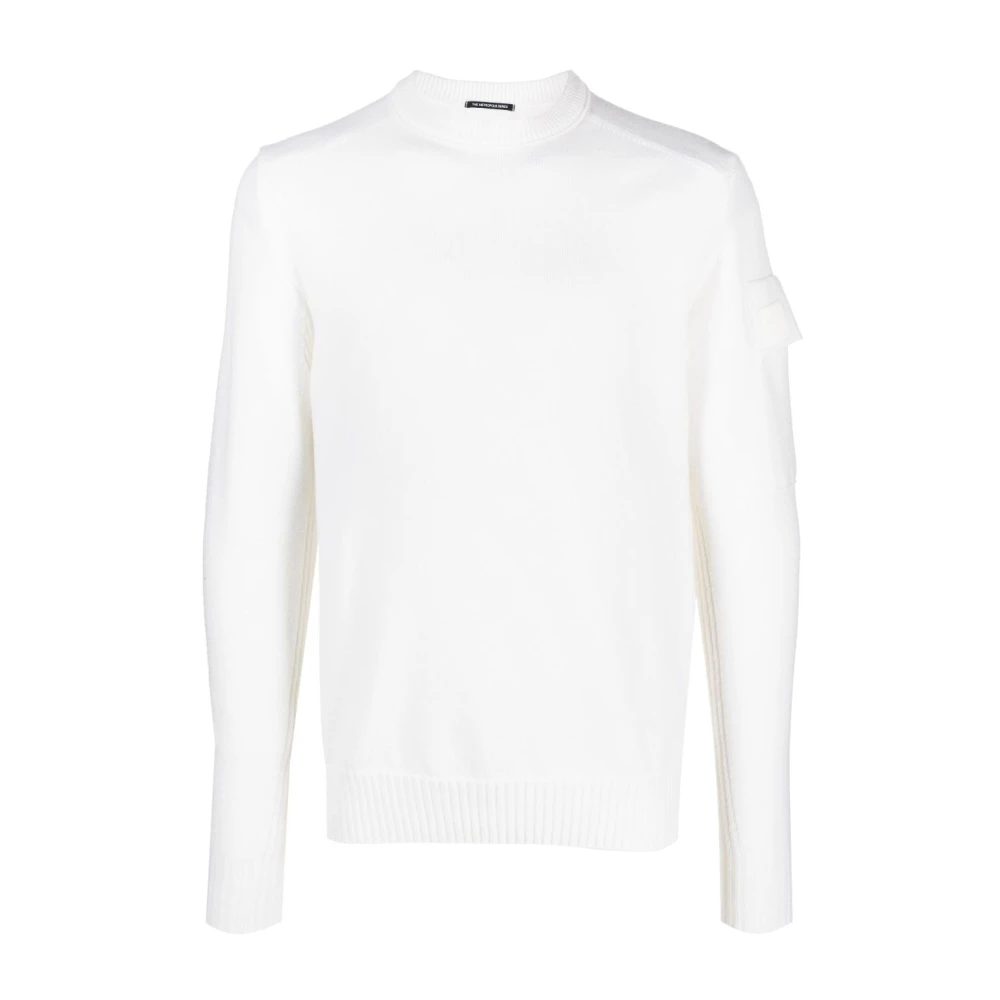 C.P. Company Witte Trui met Logo Patch White Heren