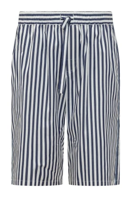 Striped Poplin Vanity Bermuda Shorts